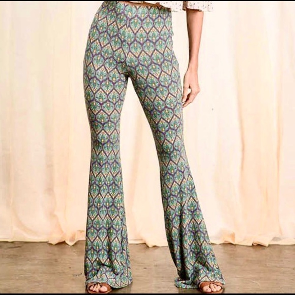 BOHO RETRO BELL BOTTOM LEG PANTS - Picture 2 of 10